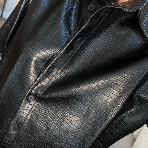 black faux croc jacket
